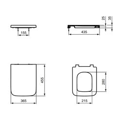 Abattant WC Blend Cube Frein de chute Recouvrant Soie Blanche