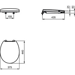 Abattant WC Matura Standard Thermodur Gris