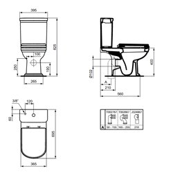 Reservoir WC Calla alimentation verticale