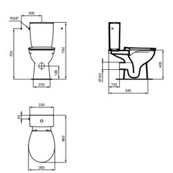 Reservoir WC Ulysse+ alimentation latérale