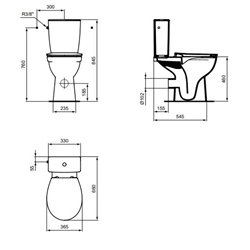 Reservoir WC Ulysse+ alimentation verticale