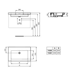 Lavabo-plan Extra 80x51 cm 