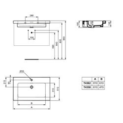 Lavabo Lavabo-plan Extra 81x51 cm