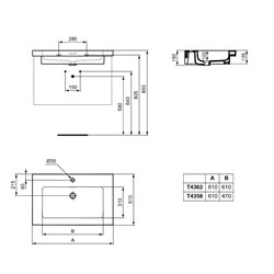 Lavabo Lavabo-plan Extra 61x51 cm