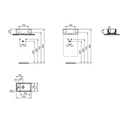 Lave-mains Tempo 37x21 cm Gauche