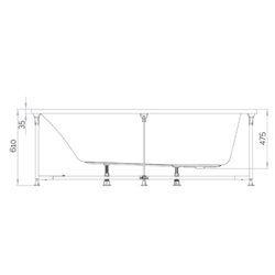 Baignoire balneo Zumba 170x70 cm, Tête à gauche, Vitalité