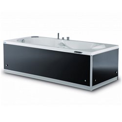 Tablier pour balnéo blanc et verre noir côté 90 cm
