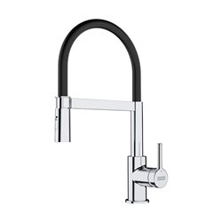 Mitigeur cuisine Lina Semi-Pro Chromé/noir mat 