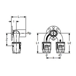 Applique PushFit 90° double Ø 12/15 mm 651.275.00.1