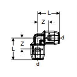 Coude PushFit 90° Ø 12 mm 650.270.00.1