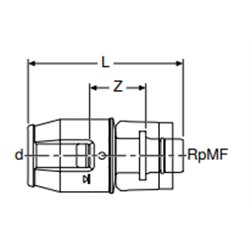 Raccord  PushFit avec MasterFix Ø 12/15 mm 650.501.00.1