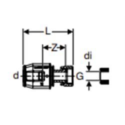 Raccord  PushFit avec écrou de serrage Ø 15 mm 651.582.00.1