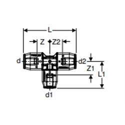 Té réduit PushFit Ø 20/15/20 mm 652.315.00.1