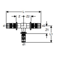 Té réduit Mepla Ø 65/40/65 mm 628.322.00.5