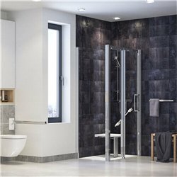 Paroi de douche coulissante Larenco en niche 1600 mm