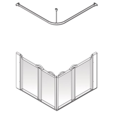 Paroi de douche Access option E avec portes pivotantes en angle 1200x800x900 mm version gauche