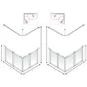 Paroi de douche Access option E avec portes pivotantes en angle 1200x800x900 mm version gauche