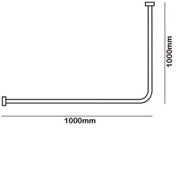 Rail en L gris 1000x1000 mm pour Paroi de douche Access