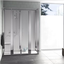 Cabine de douche Onyx Porte Saloon 170x90 cm en angle droite