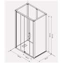 Cabine de douche Onyx Porte Coulissante 120x90 cm en niche gauche