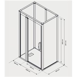 Cabine de douche Onyx Porte Classique 140x90 cm en niche droite
