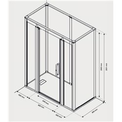 Cabine de douche Onyx Porte Classique 160x80 cm en niche droite