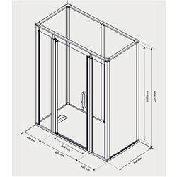 Cabine de douche Onyx Porte Classique 160x90 cm en niche droite