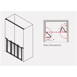 Cabine de douche Option N 120x82 cm receveur Braddan à pompe
