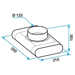 Minigaine Té 90° vertical pour bouche 60x200 mm