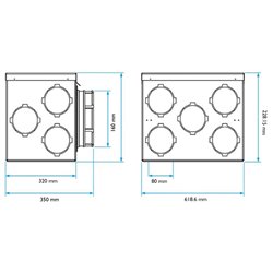 Caisson de répartition Métal 20 P ø160 mm 4 pattes