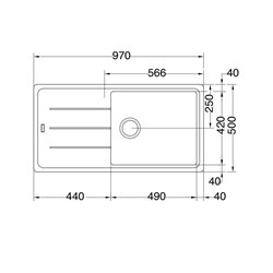 Evier Basis Fragranit+ BFG 611-XL Noir mat 
