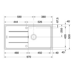 Evier Basis Fragranit+ BFG 611-97 Noir mat 