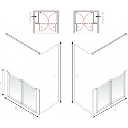Paroi de douche Access Option M 1200x750 mm