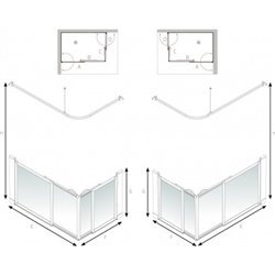 Paroi de douche Access Option SE 1200-1300mm version gauche