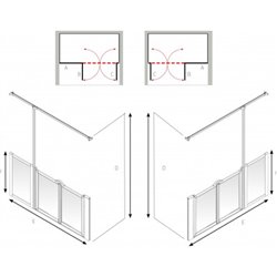 Paroi de douche Access Option TT 1500x900 mm version gauche