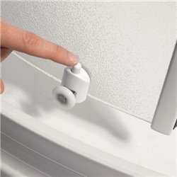Cabine de douche Kineprime 100x80 cm angle Mécanique Portes pivotantes Receveur 18 cm Verre transparent