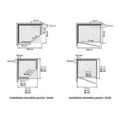 Cabine de douche Kineprime 100x80 cm angle Thermostatique Portes pivotantes Receveur 9 cm Verre transparent