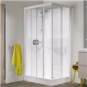 Cabine de douche Kineprime 100x80 cm angle Thermostatique Portes pivotantes Receveur 9 cm Verre transparent
