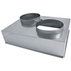 Plénum en acier 7809695 595x595mm piquage 1x200mm et 2x250mm