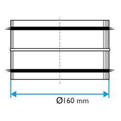 Raccord mâle galva RM à joints Ø160 mm