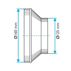 Réduction galva RCC RCC ø160-ø125 mm