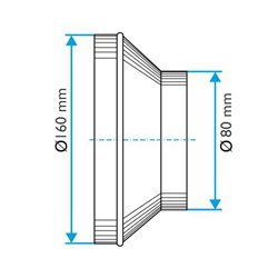 Réduction galva RCC RCC ø160-ø80 mm