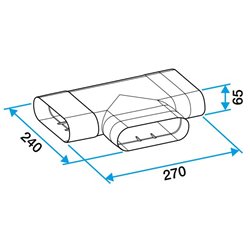 Minigaine Té 90° horizontal 60x200 mm
