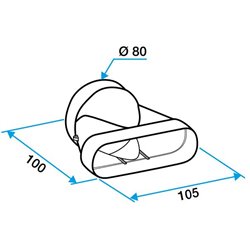 Minigaine Raccord mixte pour conduit 40x100 mm