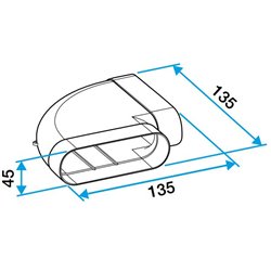 Minigaine Coude horizontal 90° 40x100 mm