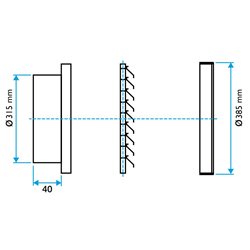 Grille extérieure circulaire AR 637 Ø315 mm