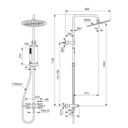Ensemble de douche Joy Neo Poignées levier Gris magnétique