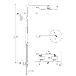 Ensemble de douche Ceratherm T125 Or brossé