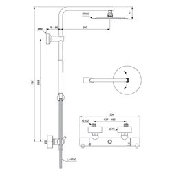 Ensemble de douche Ceratherm T125 Gris magnétique