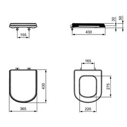 Abattant WC Frein de chute Noir